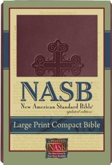 NASB Large Print Compact Leathertex  Bible - Burgundy