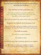 Ten Commandments: NIV laminated wall chart; text only