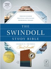 The NLT Swindoll Study Bible--soft leather-look, brown/teal/blue (indexed)