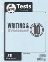 BJU Press Writing & Grammar Grade 10 Tests Answer Key (4th Edition)