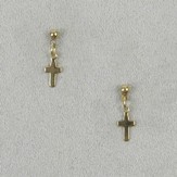 Hanging Cross Earrings, Gold