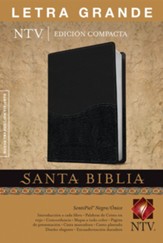 Edicion compacta NTV letra grande SentiPiel DuoTono negro/onice, NTV Large-Print Compact Bible--soft leather-look, black/onyx