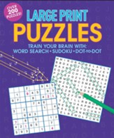 Large Print Puzzles: Train Your Brain with Word Search, Sudoku, Dot-to-Dot