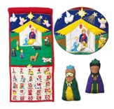 Fabric Nativity Advent Wall Calendar with Pockets