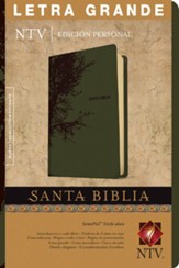 NTV Santa Biblia edicion personal letra grande, NTV Personal Size Large Print Bible, Imitation Leather, Olive Green - Slightly Imperfect