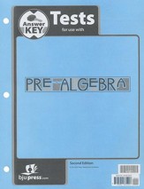 BJU Press Pre-Algebra Grade 8 Tests Packet Answer Key (Second Edition)
