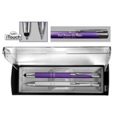Adoration Pen and Pencil Gift Set, Violet and Silver