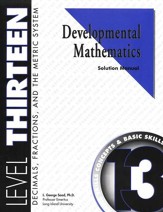 Developmental Math, Level 13,  Solution Manual