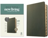 NLT Large Print Thinline Reference  Bible, Filament Enabled Edition, Olive Green Genuine Leather, Indexed