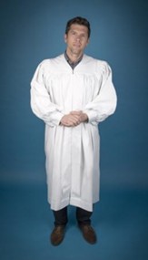 Pastor's Baptismal Robe, X-Tall, Large Yoke, White