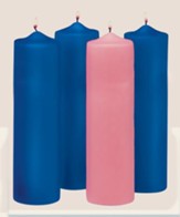 Advent Pillar Candle Set/ 3 blue, 1 pink (3 x 9)