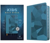 NLT Kid's Thinline Reference Bible--soft leather-look, camo blue (indexed)
