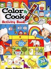 Color & Cook Activity Book with 50 Stickers!