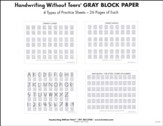 Gray Block Paper, 105 Sheets --K to  1 3 Types of Practice Sheets - 35 Pages Each