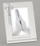 First Communion Photo Frame With Cross and Chalice, White