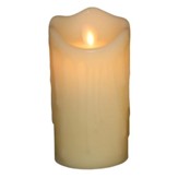 Flameless LED Candle, Ivory with Wax Dripping, 6 Inches