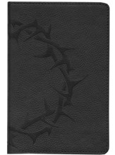 ESV Compact Bible--soft leather-look, charcoal with crown  design
