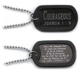 Courageous, Joshua 1:9 Dog Tag, Black