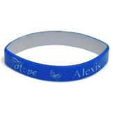 Personalized, Hope Wristband, With Name and Butterfly, Blue