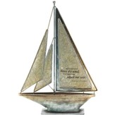 I Know Declares The Lord 16 x 14 Metal Table Top Sailboat Figurine Decoration