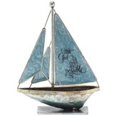 With God, All Things Are Possible Metal Sailboat, Small