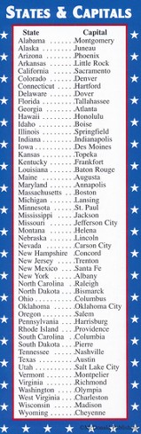 States & Capitals/Presidents Smart Bookmarks (Set of 36; One Design)
