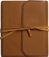 ESV Single Column Journaling Bible  (Brown, Flap with Strap), Leather, real