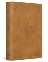 ESV Large Print Bible--imitation  leather, nubuck caramel