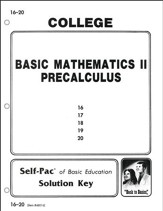 College Math 2 Solution Key 16-20, Grades 9-12