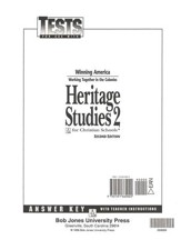 BJU Press Heritage Studies, Tests Answer Key