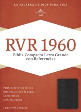 RVR 1960 Biblia Compacta de Letra Grande con Referencias, negro imitacion piel