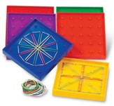Double-Sided Rainbow Geoboards, Set of 6