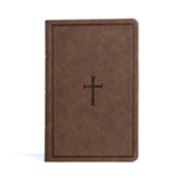 CSB Large Print Personal Size Reference Bible--soft leather-look, brown