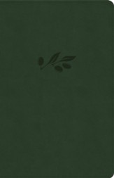 CSB Thinline Bible--soft leather-look, olive