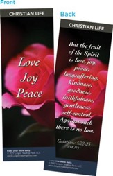 Love Joy Peace Bookmarks, Pack of 25
