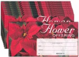 Christmas Poinsettia Flower Offering Envelopes, Pack of 100