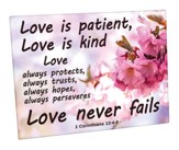 Love Never Fails Cutting Board