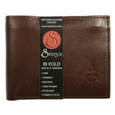 Bifold Wallet with Top Flap, Brown
