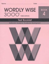 Wordly Wise 3000 Book 4 Test 3rd Ed.  (Homeschool Edition)