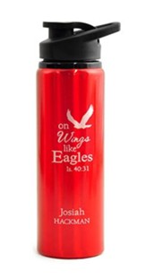 Personalized, Water Bottle, Flip Top, Eagle, Red