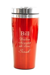 Personalized, Travel Mug, Your Love, Red