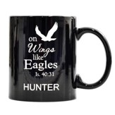 Personalized, Ceramic Mug, On Wings Like Eagles, Black