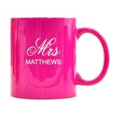 Personalized, Ceramic Mug, Mr and Mrs, Pink