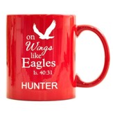Personalized, Ceramic Mug, On Wings Like Eagles, Red
