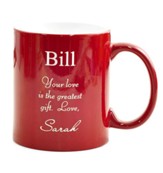 Personalized, Ceramic Mug, Your Love, Red