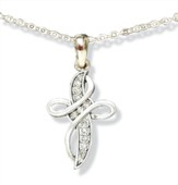 Swirl Cross Necklace, Crystal