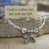 God Is Within Her, She Will Not Fall, Crystal Bracelet