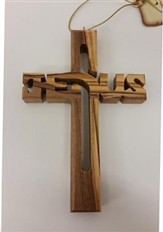 Jesus Wood Cross Ornament