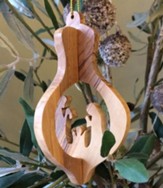 Nativity 3-D Olive Wood Ornament, Large