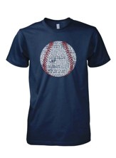 Baseball Word Shirt, Navy, Small
